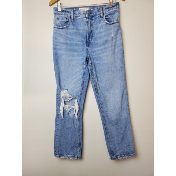 Abercrombie & Fitch Jeans 29 / 8 Womens 90s Straight Ultra High Rise Destroyed - Picture 14 of 14